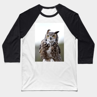 Windy Great Horned Owl Baseball T-Shirt